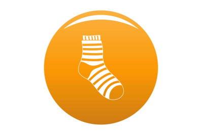 Fuzzy sock icon vector orange