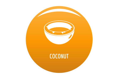 Coconut icon vector orange