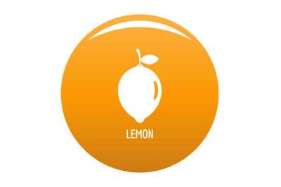 Lemon icon vector orange