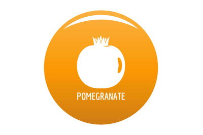 Pomegranate icon vector orange