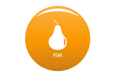 Pear icon vector orange