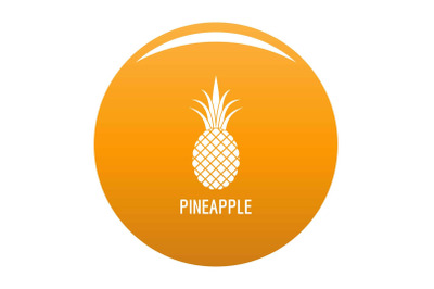 Pineapple icon vector orange