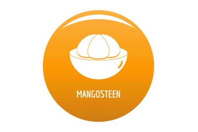 Mangosteen icon vector orange