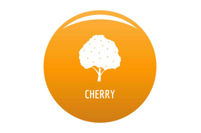 Cherry icon vector orange