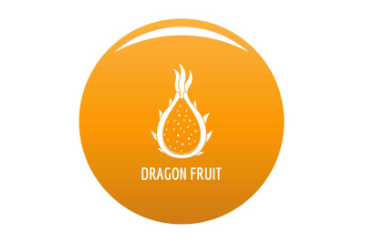 Dragon fruit icon vector orange