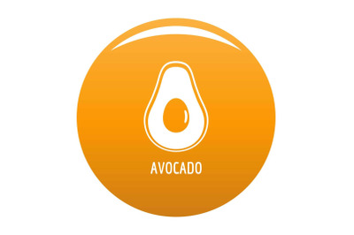 Avocado icon vector orange