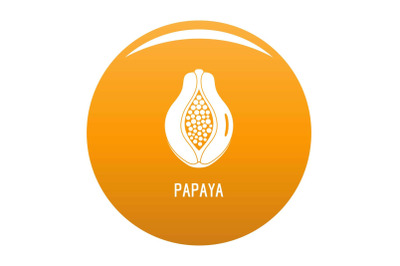 Papaya icon vector orange