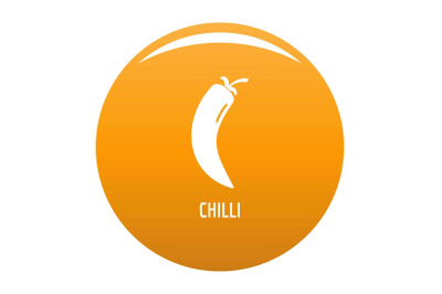 Chilli pepper icon vector orange