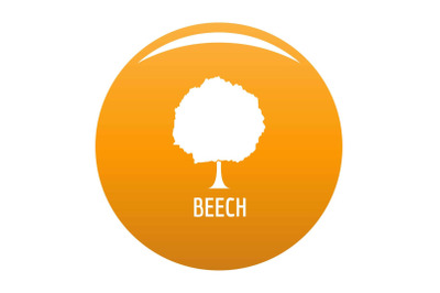 Beech tree icon vector orange