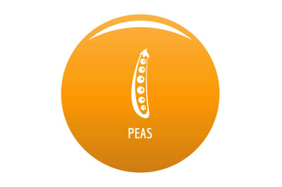 Peas icon vector orange