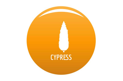 Cypress tree icon vector orange
