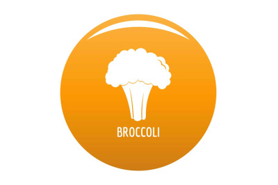 Broccoli icon vector orange