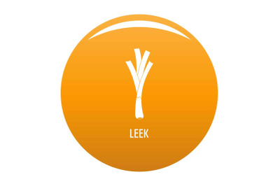 Leek icon vector orange