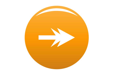 Arrow icon vector orange