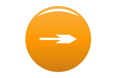 Arrow icon vector orange