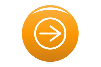 Arrow icon vector orange