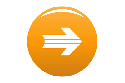 Arrow icon vector orange
