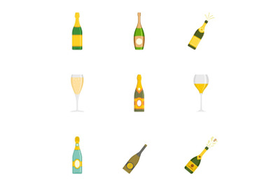 Tumbler icons set, cartoon style