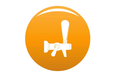 Steel faucet icon vector orange