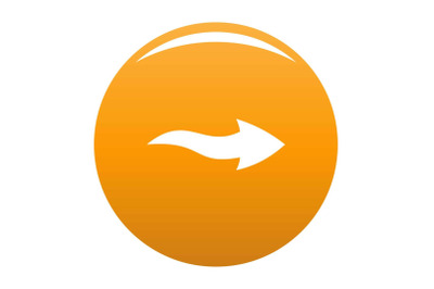 Arrow icon vector orange