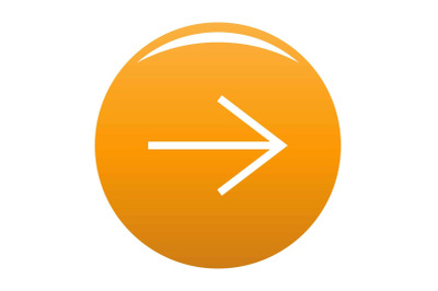 Arrow icon vector orange