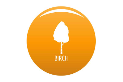 Birch tree icon vector orange