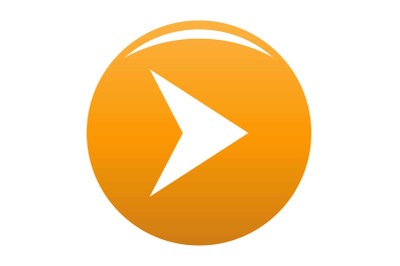 Arrow icon vector orange