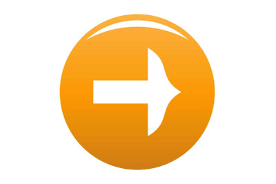 Arrow icon vector orange