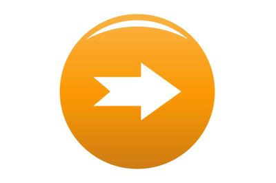 Arrow icon vector orange