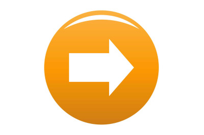 Arrow icon vector orange