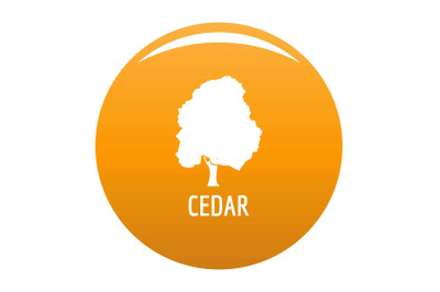 Cedar tree icon vector orange