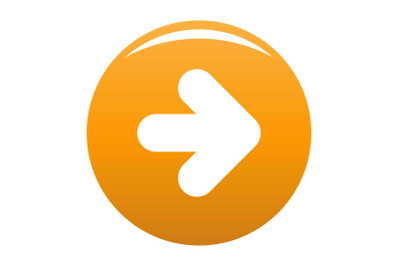 Arrow icon vector orange