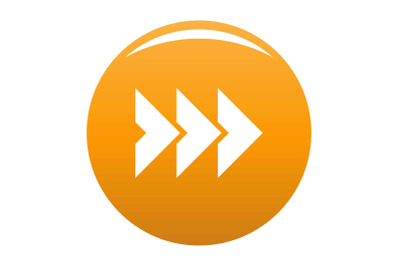 Arrow icon vector orange