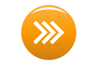 Arrow icon vector orange