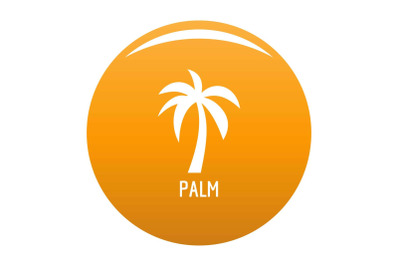 Palm tree icon vector orange