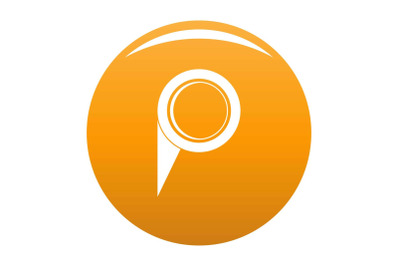 Navigation pin icon vector orange