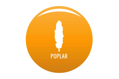 Poplar tree icon vector orange