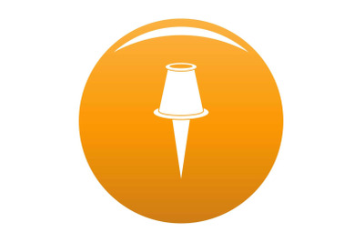 Drawing pin icon vector orange
