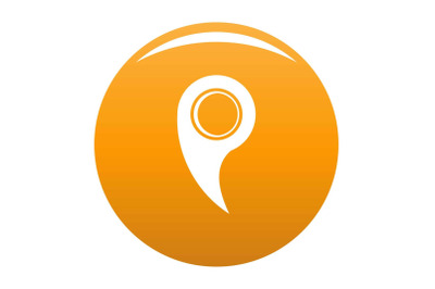 Gps mark icon vector orange