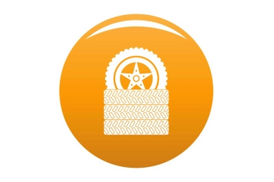 Tire leap icon vector orange