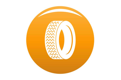 Vehicle tire icon vector orange