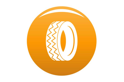 Round tire icon vector orange