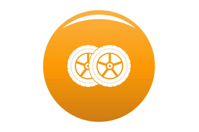 Car tyre icon vector orange