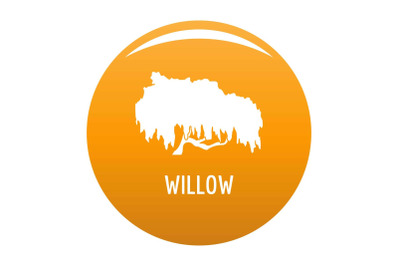 Willow tree icon vector orange