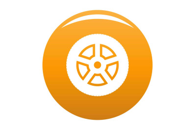 Wheel icon vector orange