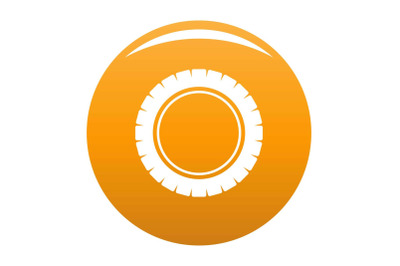 Single tire icon vector orange