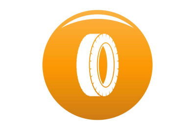 Turning tire icon vector orange
