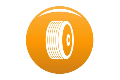 Disk icon vector orange