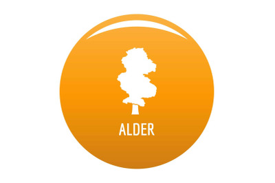 Alder tree icon vector orange