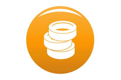 Stack of tire icon vector orange